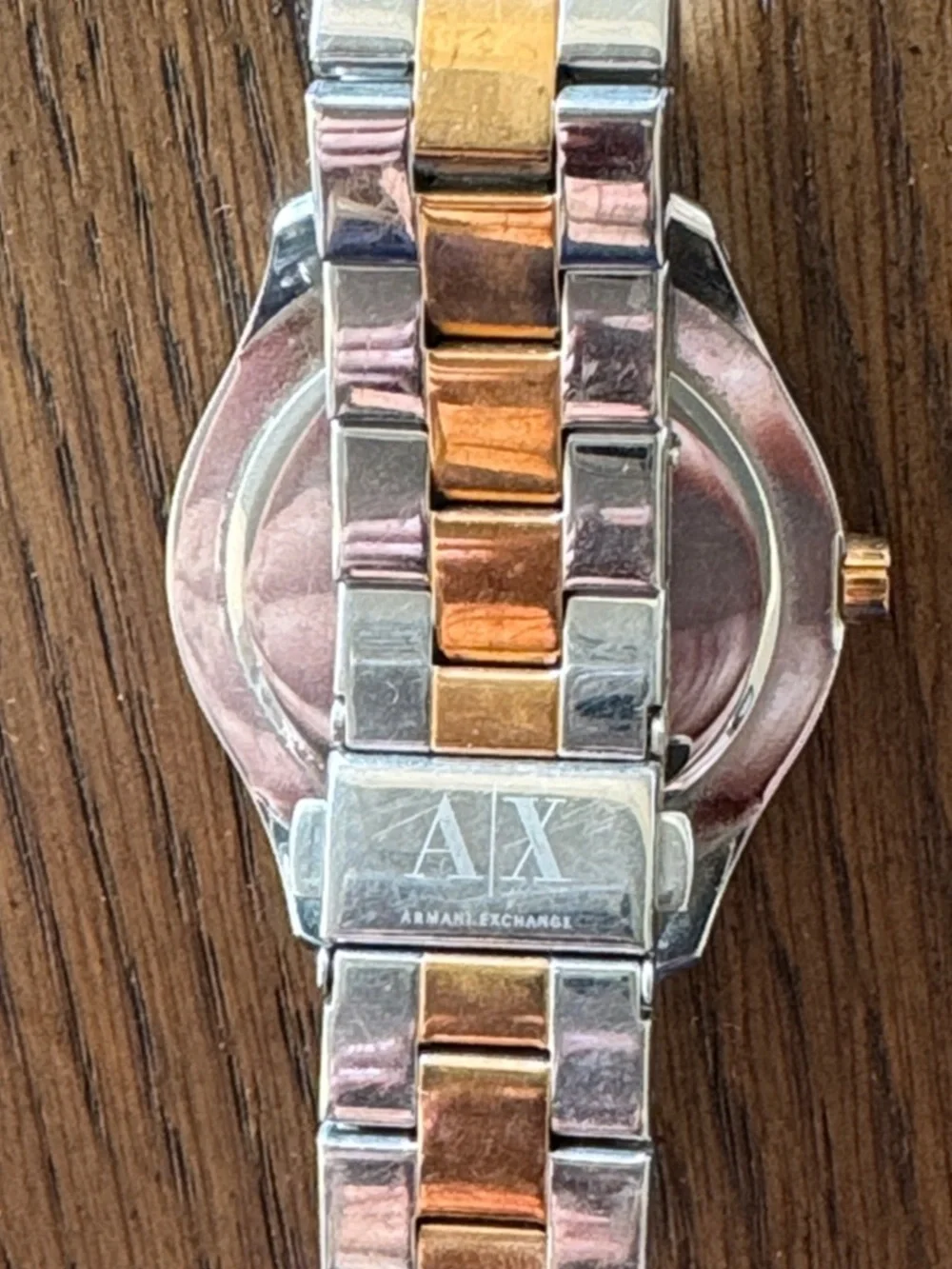 Armani Exchange Two-Tone Gold and Silver Bracelet Watch